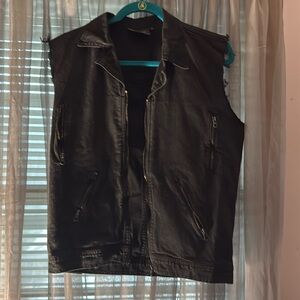 Black denim vest